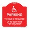 Signmission Parking Vehicle Id Required Up to $200 Fine for Violation With Handicapped Symbol, RW-1818-23350 A-DES-RW-1818-23350 - alternate 1